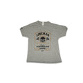 Lineman Genuine American Badass Graphic T-Shirt – Gray (Men Size L)