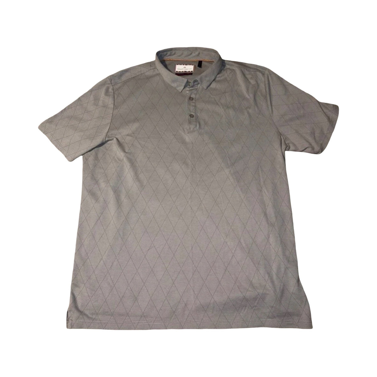 Modern Ambition Gray Geometric Print Performance Polo Shirt - Mens XL