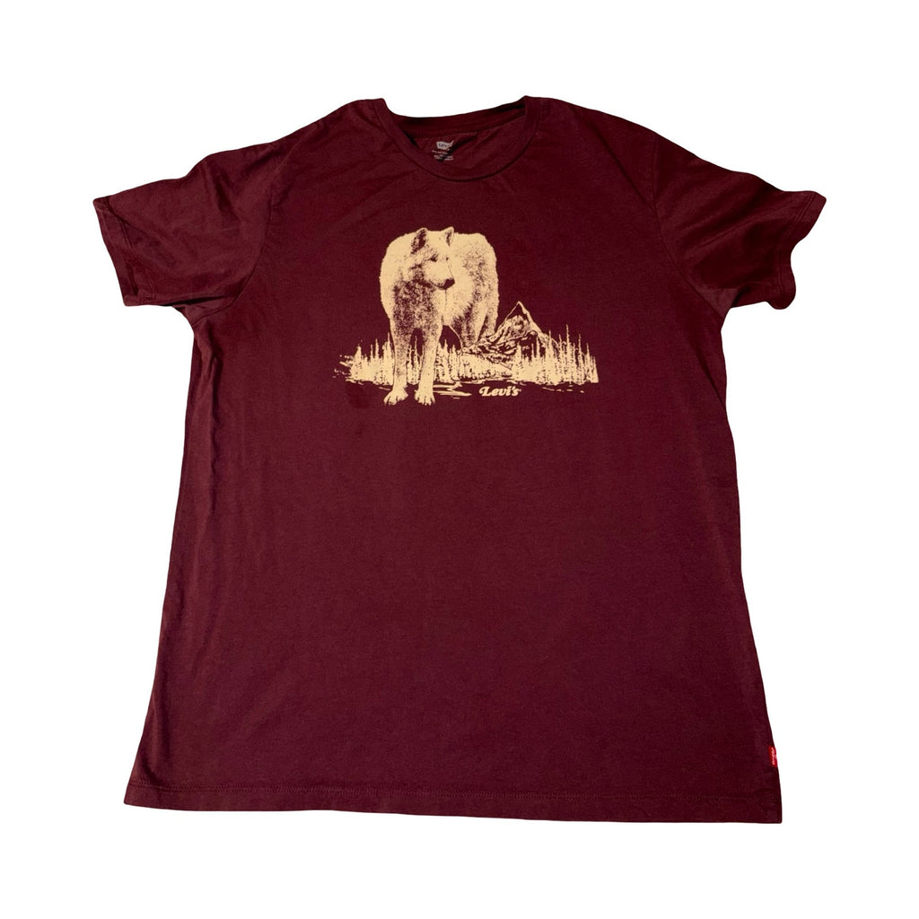 Levi's Women’s  Burgundy Wolf Graphic T-Shirt - Size L