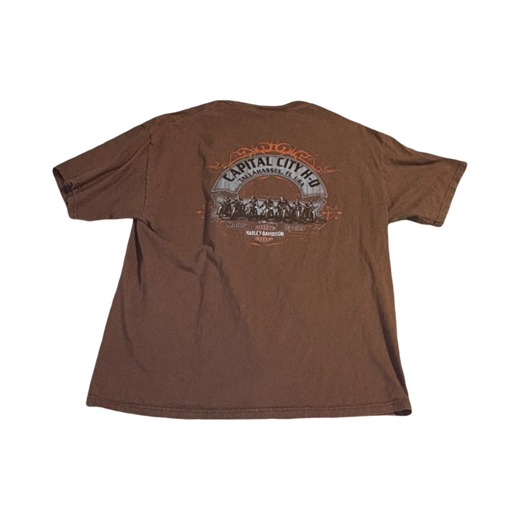 Vintage Harley Davidson Capital City T-Shirt Brown Blood Sweat Gears - Men’s XL
