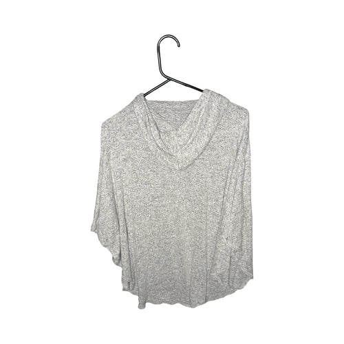 Ava & Viv Gray Hooded Poncho Top Size 1X