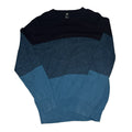 H&M Colorblock Crewneck Knit Sweater Blue Gray Black Men's Large