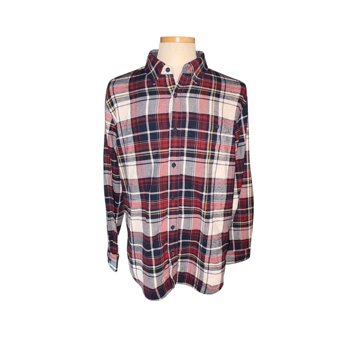 Weatherproof Vintage Men's Plaid Flannel Button-Down Shirt - Size L