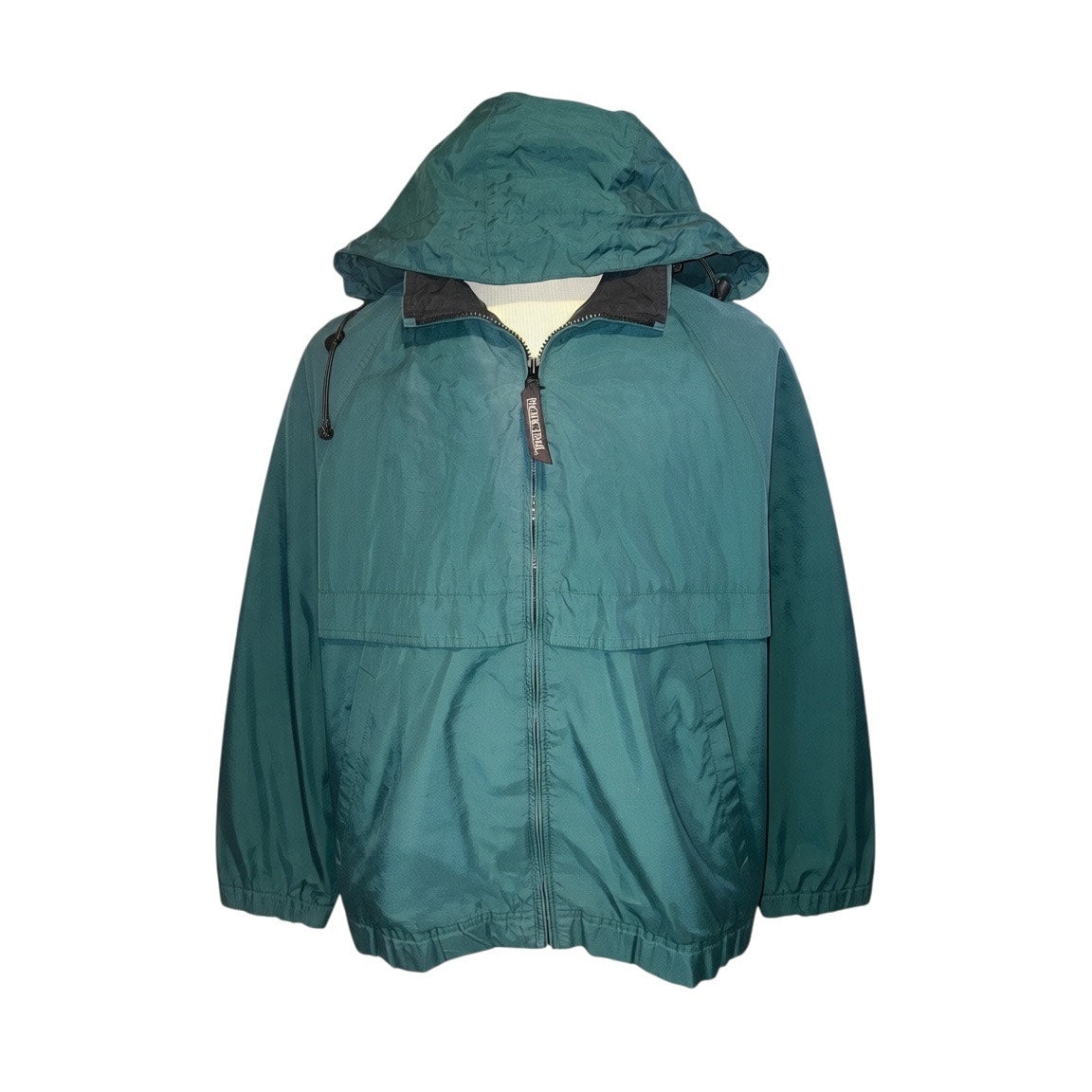 Vintage 1990s Pacific Trail Teal Green Hooded Windbreaker Jacket - Mens Size L
