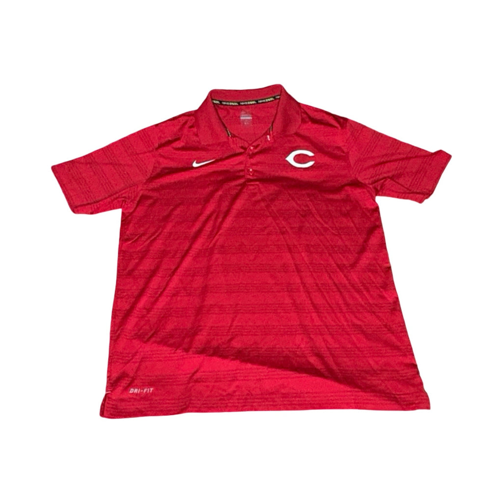 Nike Dri-FIT Cincinnati Reds Red Striped Polo Shirt - Mens XL
