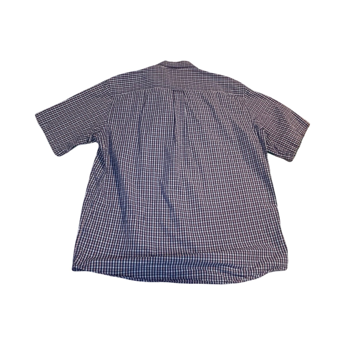 Cabela's Men's Blue and White Gingham Short Sleeve Button-Down Shirt - Size L