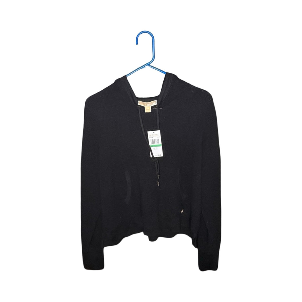NWT Michael Kors Black Hooded Knit Sweater – Women's L