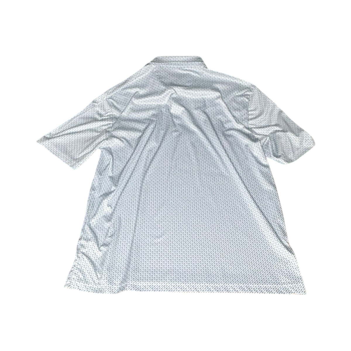 Greg Norman Men's Golf Tee Print Performance Polo Shirt White/Blue - Size XL