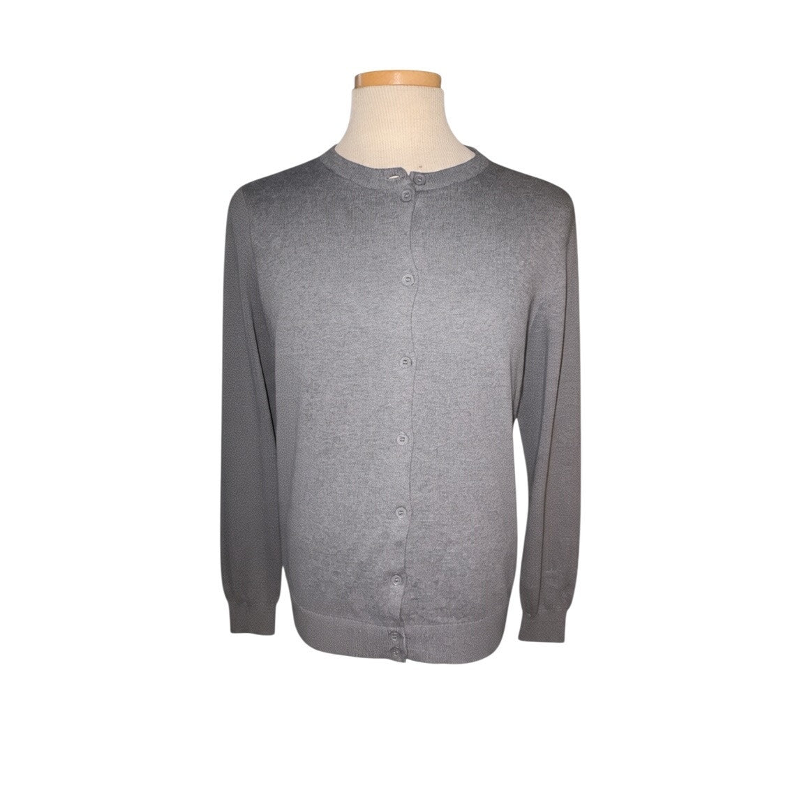 Lillusory Women's Classic Button-Down Knit Cardigan Sweater in Gray - Womens L