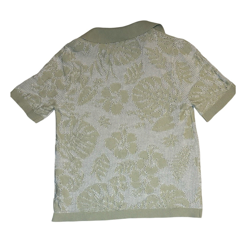 Goodfellow & Co. Textured Knit Floral Polo Sweater Shirt – Men's Medium