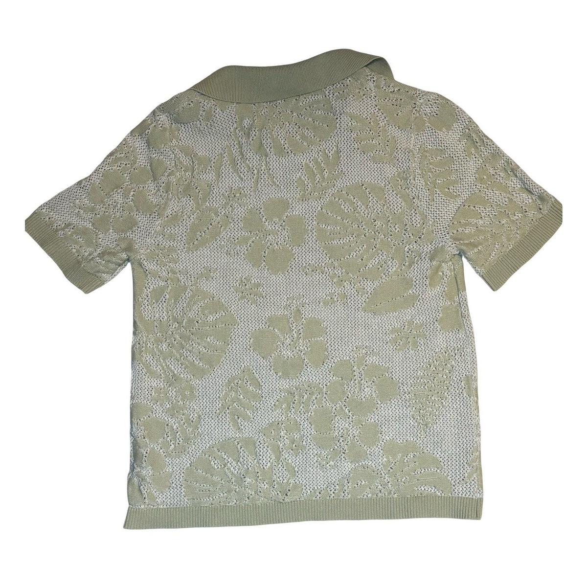Goodfellow & Co. Textured Knit Floral Polo Sweater Shirt – Men's Medium
