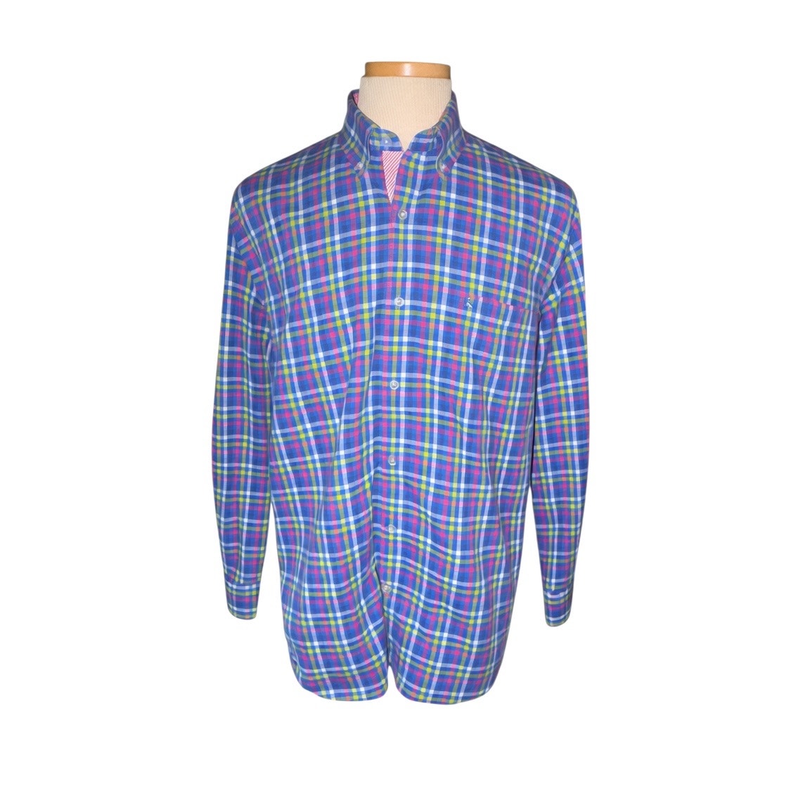 Tailorbyrd Men's Size L Multi-Color Plaid Button Down Shirt